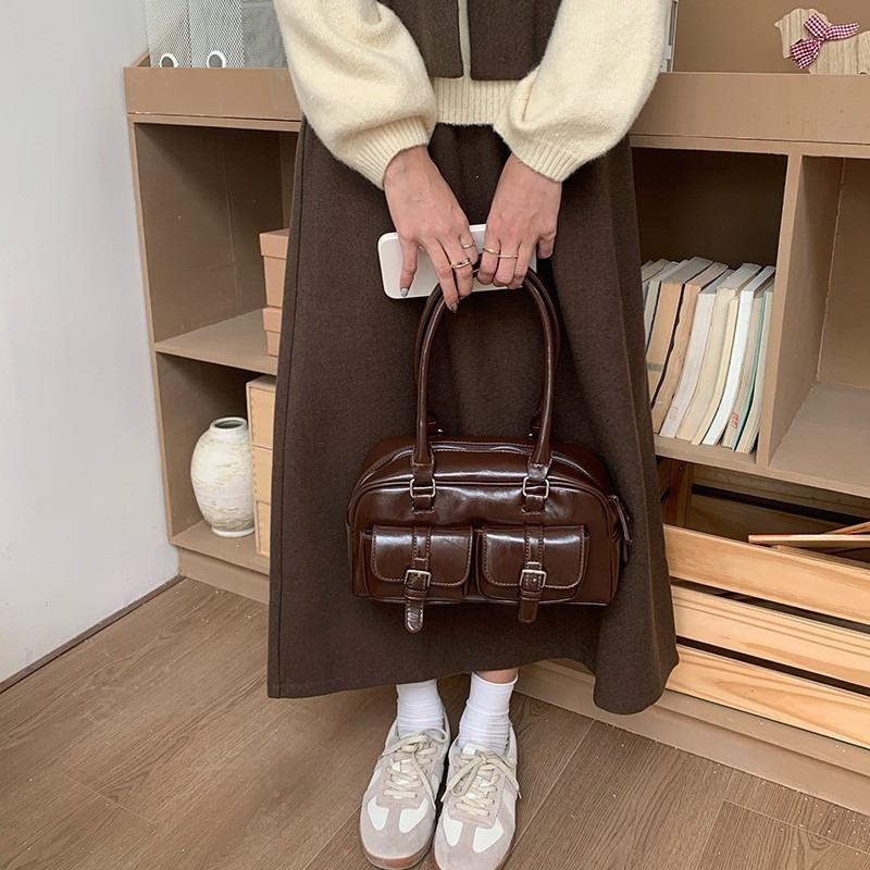 New Autumn and Winter Large-capacity Retro Bowling Portable Shoulder Bag Fashionable Commuter Armpit Bag