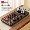 Haofeng 2026 New Purple Clay Tea Set with Integrated Wooden Tray and Smart Kettle