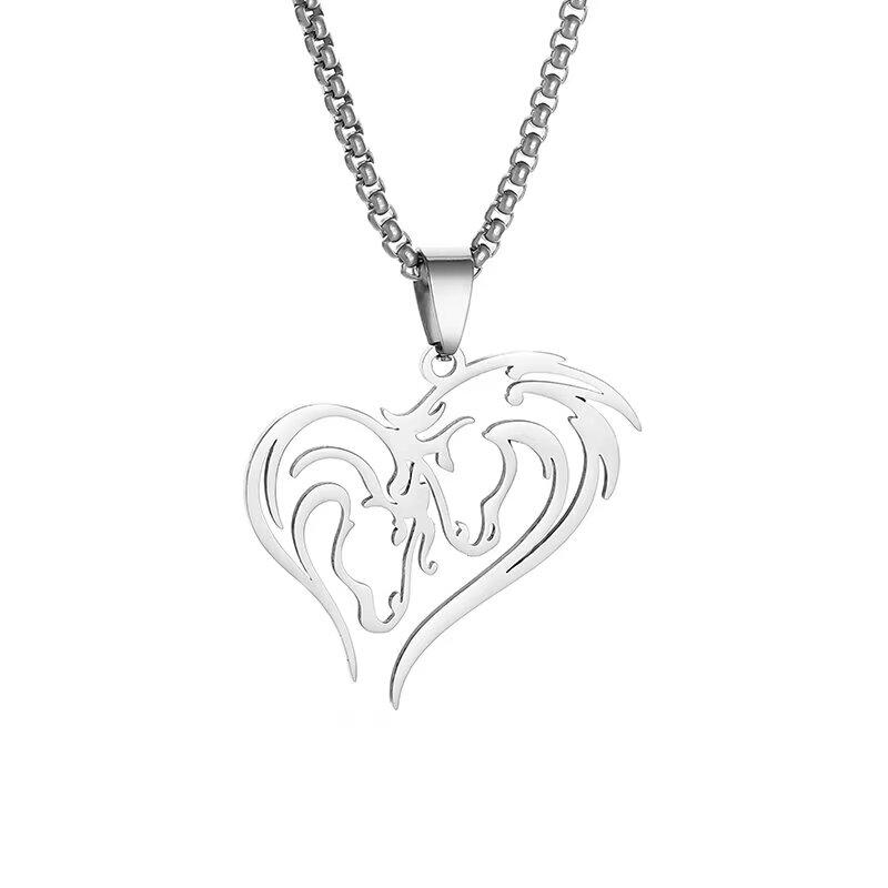 

Подвеска в виде головы лошади из нержавеющей стали Модное простое животное Ожерелье Мужчины и женщины Панк-стиль Повседневные ювелирные аксессуары