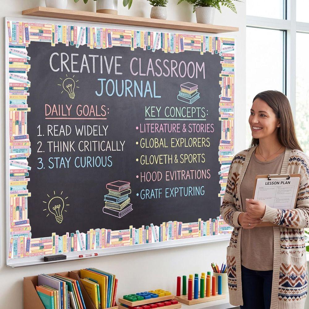 Waterproof Border Sticker Roll Self Adhesive Classroom Border Sticker  Library Decor
