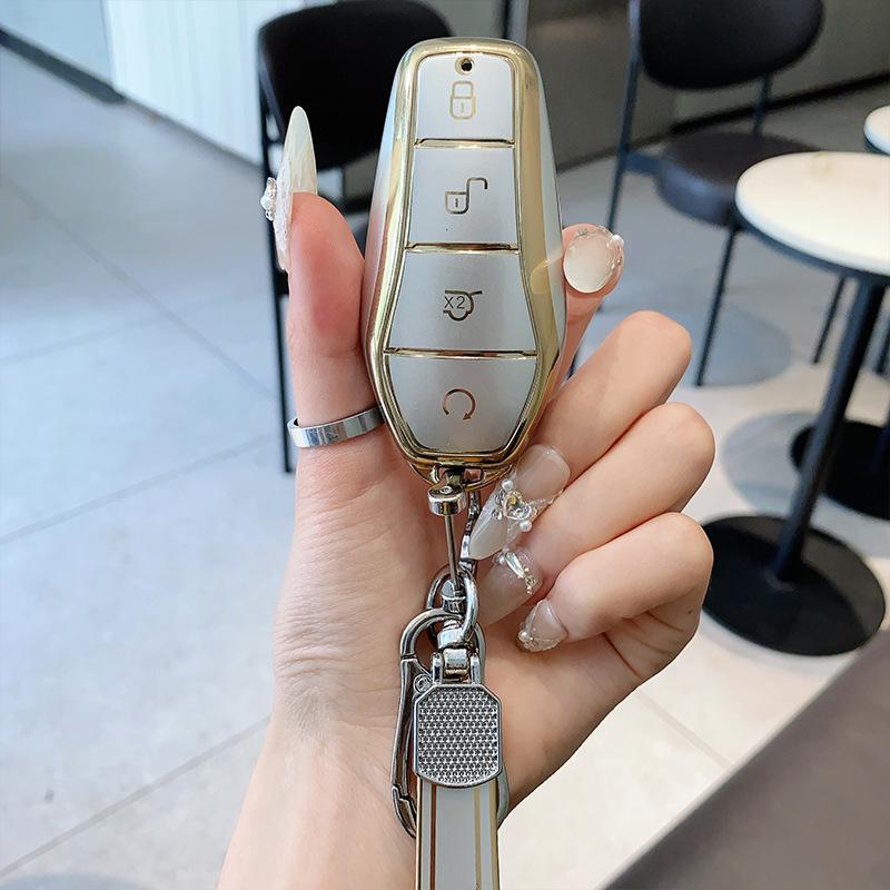 Quicksand Style Key Cover for BYD Dolphin, Qin Plus, Tang DMI, Han EV, Song Pro, and Yuan Plus