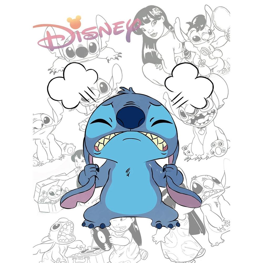 

Disney Diamond Painting: Stitch Going Crazy Creative Illustration 5D Diamond Painting Art Embroidery Cross Stitch Room Decoration Round 20x30cm