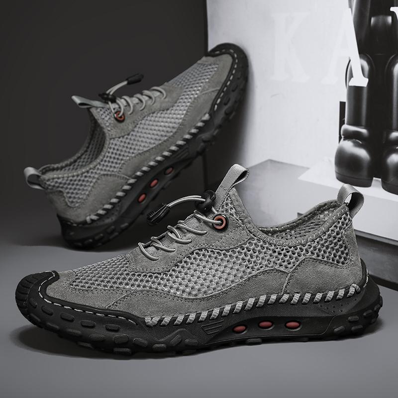 Breathable Casual Mesh Shoes for Men Classic Travel Men Sandals Summer Outdoor Walking Sneakers Anti-collision Toe Men Sandals