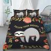 Kids Sloth Cute Animal Pattern Comfortable Duvet Quilt Cover Pillowcase Bedding Set Children Bedroom Decoration Home Textile