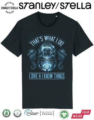 Mens Scuba Diving T-Shirt Thats What I Do I Dive and Know Things Divers Gear Funny