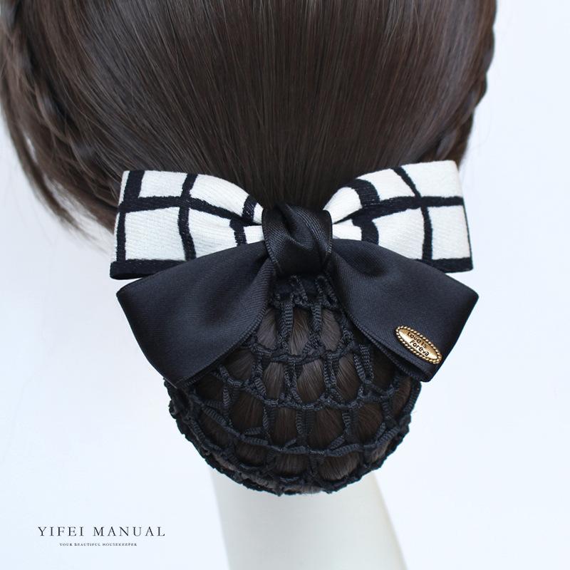 Hair Flower Hair Network Female Nurse Bank Professional Updo Flight Attendant Work Network Bag Hotel Bow Hair Clip Hair Accessory Hair Accessories