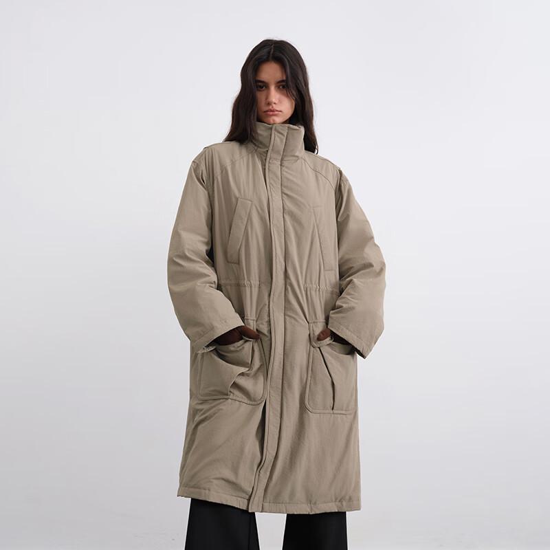 GEACĂ DE PUF PENTRU FEMEI URBAN TRAVELER DE LUNGIME MEDIE CU GULER ÎNALT VERDE