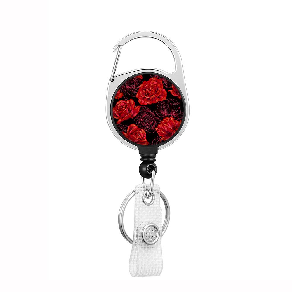 Plant Flowers Clip Lanyards ID Badge Holder Porta Credencial Lanyards Keychain Badge Reel Nurse Retractable Wholesale