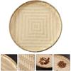 Kichvoe Bamboo Basket Tray Wicker Round Food Bread Basket Fruit Basket Flat Shallow Vegetables Snacks Serving Basket Farmhouse Wall Hanging Decor-