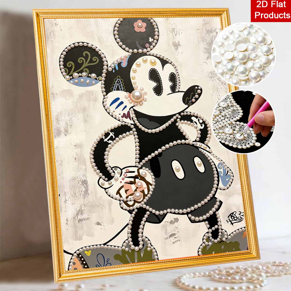 Disney Pearl Art Painting Home Wall Decor Mickey Gemstone Painting Picture Crafts Adult/Beginner Gift Creative Home Decor Unframed 30x40