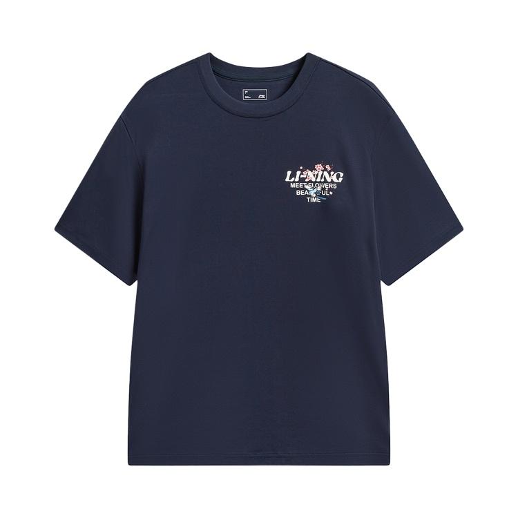 Li-Ning Round Neck Letter Pattern Printed T-Shirt Unisex tops ATSW371-6 XS