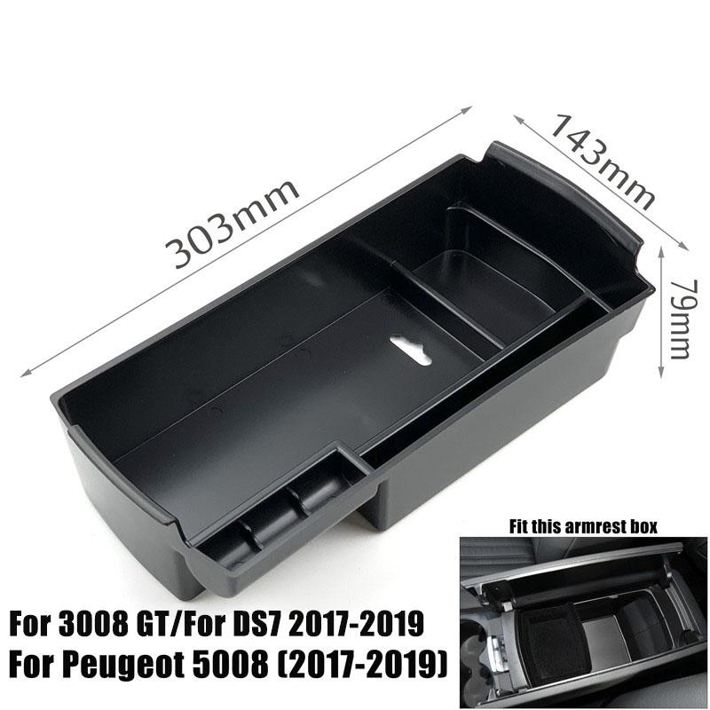 Automobile Armrest Storage Box For Peugeot 308 408 2008 3008 4008 5008 Center Console Container Storage Organizer Car Accessorie