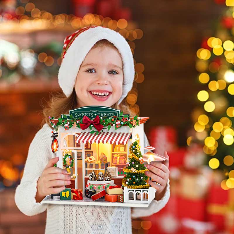 DIY Wooden Doll House 3D Puzzle Handmade Assembly Model Building Room Bedroom Dollhouse Toys For Birthday Christmas Xmas Gifts