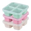 3pcs Bento Snack Boxes with Lid 4-Compartment Reusable No BPA Lunch Box Durable Meal Prep Containers for School Work Travel
