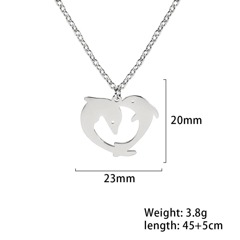 Cazador Stainless Steel Animal Pendant Necklace Cute Cat Dog Pet Whale Elephant Fish Penguin Necklaces Jewelry Gift for Women