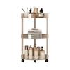 Stainless steel Rack Multi-Layer Transparent Bathroom Shelf Storage Trolley Easy-Move Corner Space-Saving for Bathroom