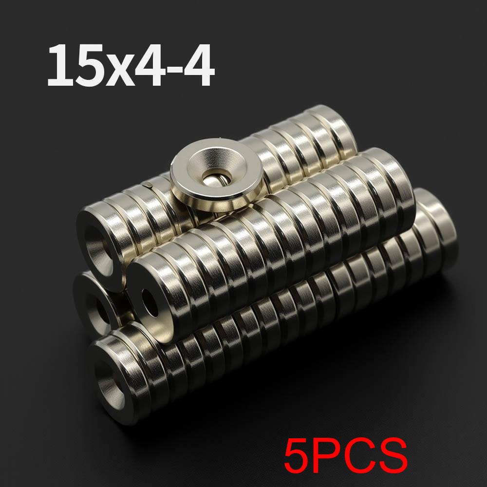 

15x4-4mm Powerful with holes Neodymium Magnet N35 NdfeB Permanent Magnetic imanes Round Super Strong Fridge Magnets DIY