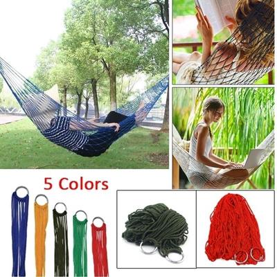 Outdoor Sport Hammock Net Mesh Bed Nylon Portable Camping Hammock with Hooks