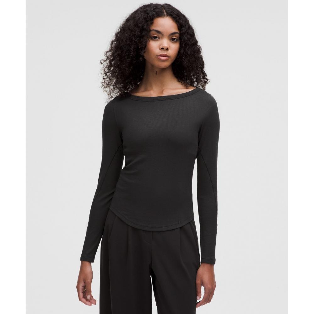 

Lululemon Hold Tight Boatneck Long Sleeve Shirt Black 8