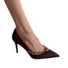 Nai Pai 2025 New Purple Beautiful Rhinestone High Heels Women's Pointed Silk Sexy Thin Heels Not Tired Feet Shoes