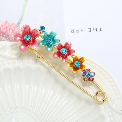 Oil Silk Scarf Buckle Brooch Women's Fixed Clothes Cardigan Pin Tulip Flower Temperament Versatile Accessories