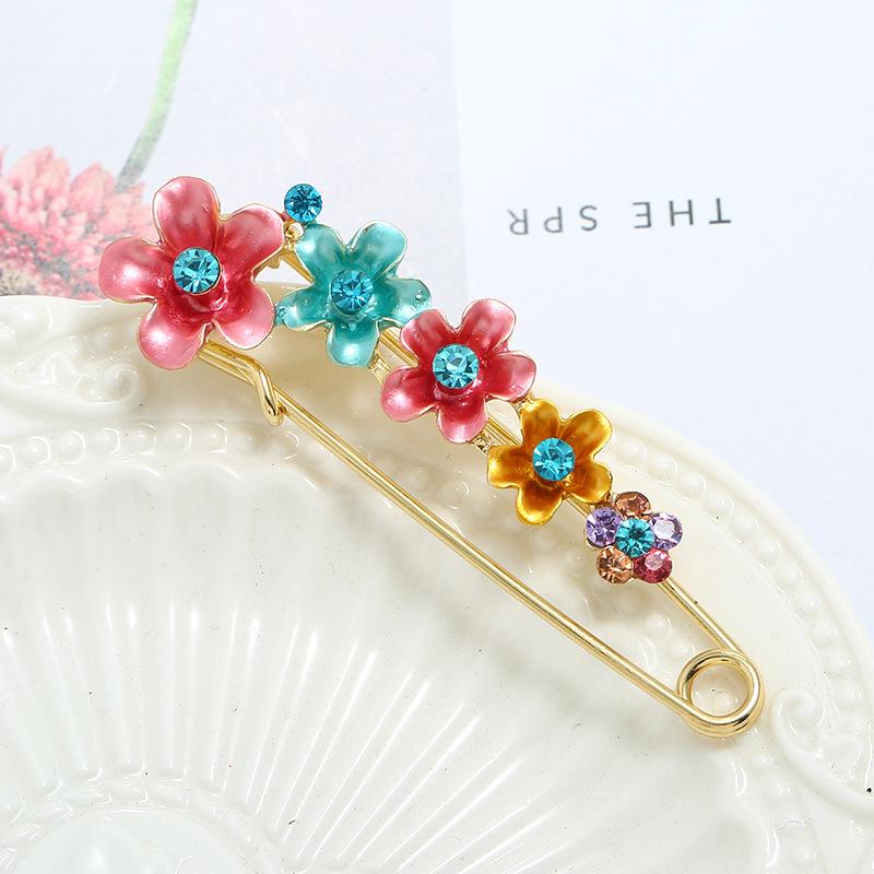 Oil silk scarf buckle brooch women's fixed clothes cardigan pin tulip flower temperament versatile accessories