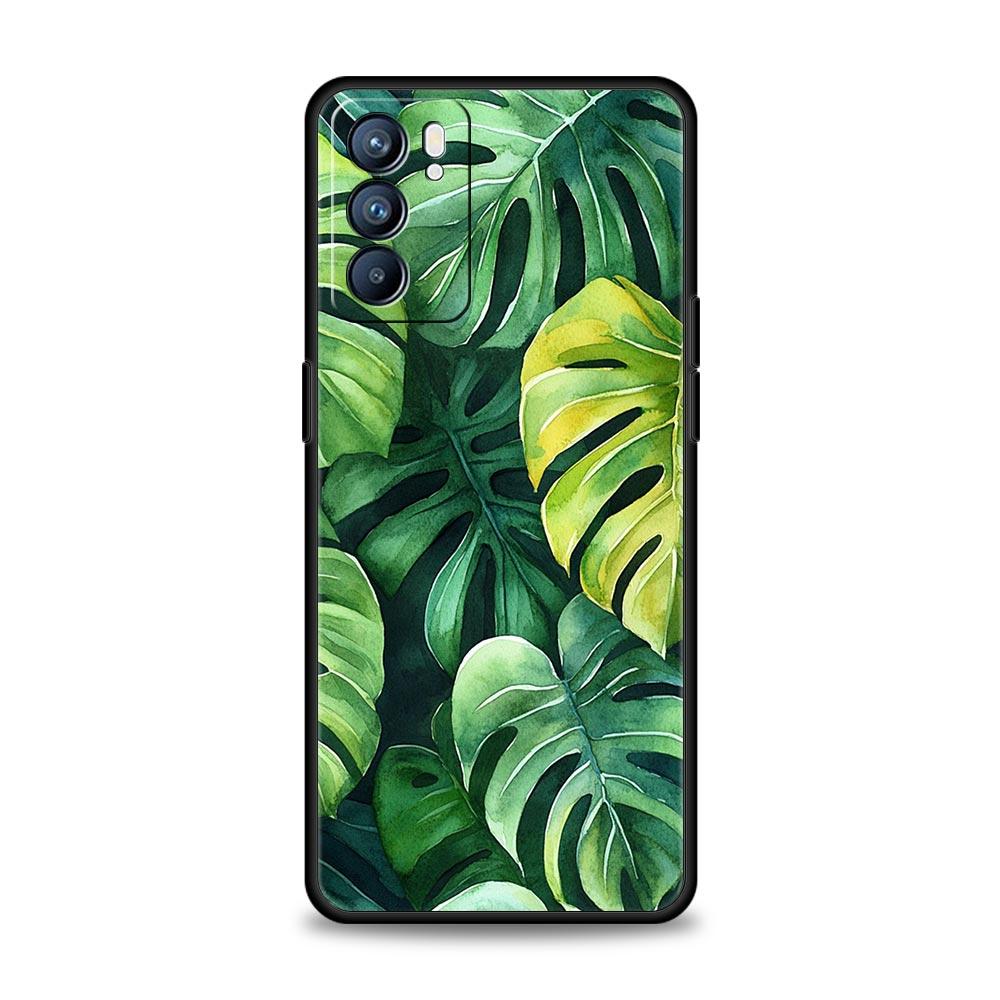 Leaves Monstera Green Phone Case For Oppo Reno14 Reno13 Reno12 11 F 10 Find X5 X9 Pro A54 5G A53 A52 A9 A78 4G A79 A80 A98 Cover