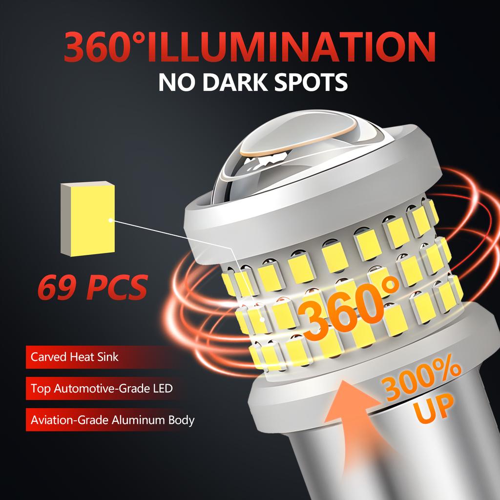 2pcs Bright LED 1156 1157 LED Bulbs BA15S P21W Bay15d P21/5w LED Light for Backup Reverse Tail Brake Turn Signal Light 12V 24V Bulbs 7