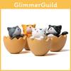 Cute Cartoon Eggshell Cat Mini Model For Decor Display And Holiday Giving