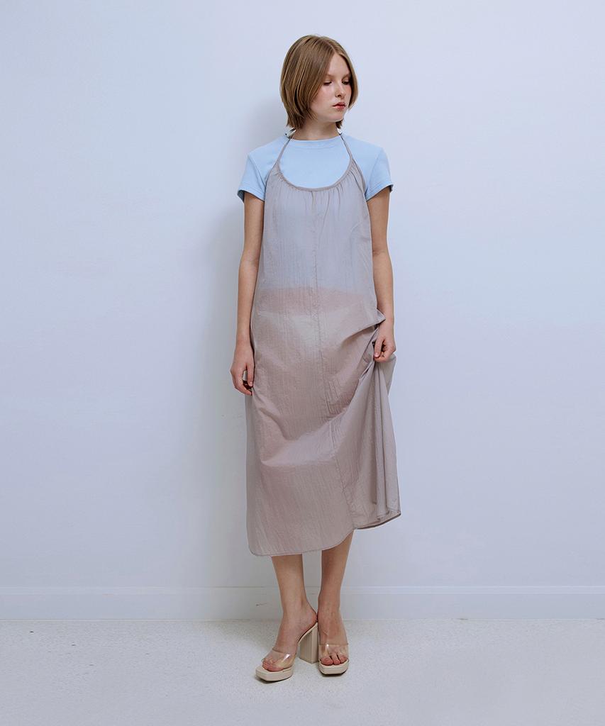 Pisis Two-Way Sheer Layered Dress_Gray