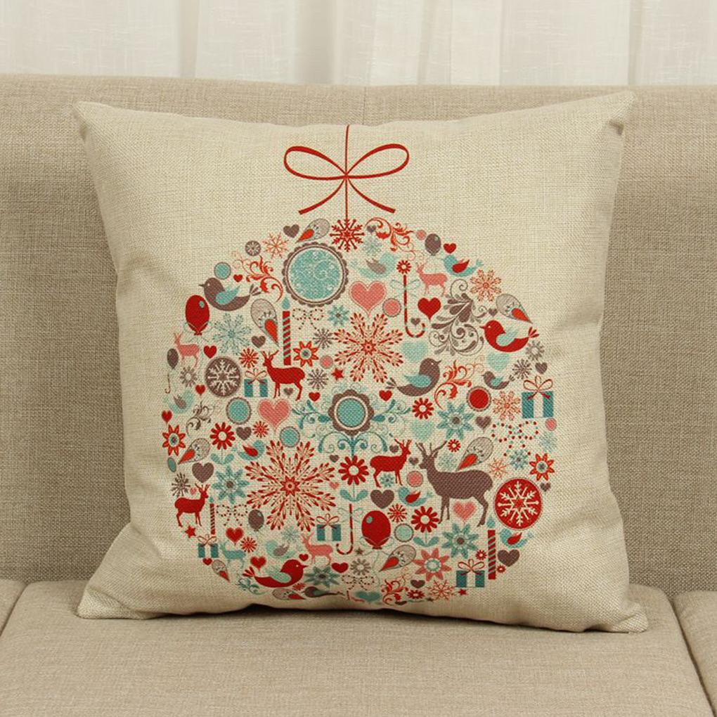 Christmas Deer Sofa Bed Home Decoration Festival Pillow Case Cushion Cover