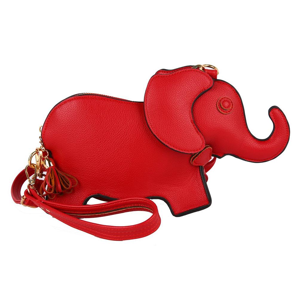 

Multifunctional Female Messenger Bag Funny Elephant Shape PU Solid Color Exquisite Mini Travel Ladies Wristlet Bags вино красного