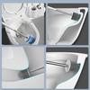 2PCS Toilet Brush and Holder Floor-standing Soft   Toilet Brush Cleaner No-drilling Bathroom   Cleaning Toilet Bowl Brush