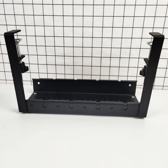 Under Desk Cable Organizer Large Capacity Cable Storage Rack Clip-On Installation Retractable Carbon Steel Cable Management Tray