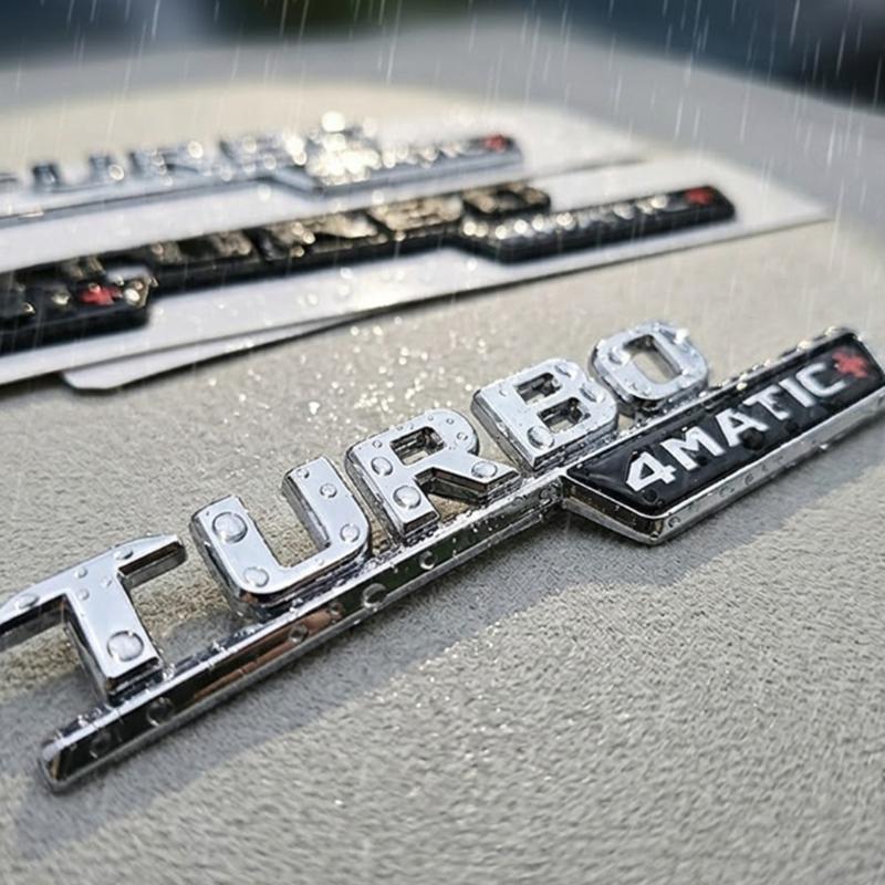 2 Pezzi Emblema TURBO 4MATIC+ per Mercedes Benz AMG W213 W205 W177 W167 A45S E63S GLE53 Badge parafanghi Adesivo Logo Accessori Auto