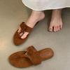 Mode 2025 Mode Damen Lässige Wildlederimitat Hausschuhe Keilabsatz Kork Pantoletten Plateau Clog Rutschfeste Sohle Schnalle Outdoor Hausschuhe