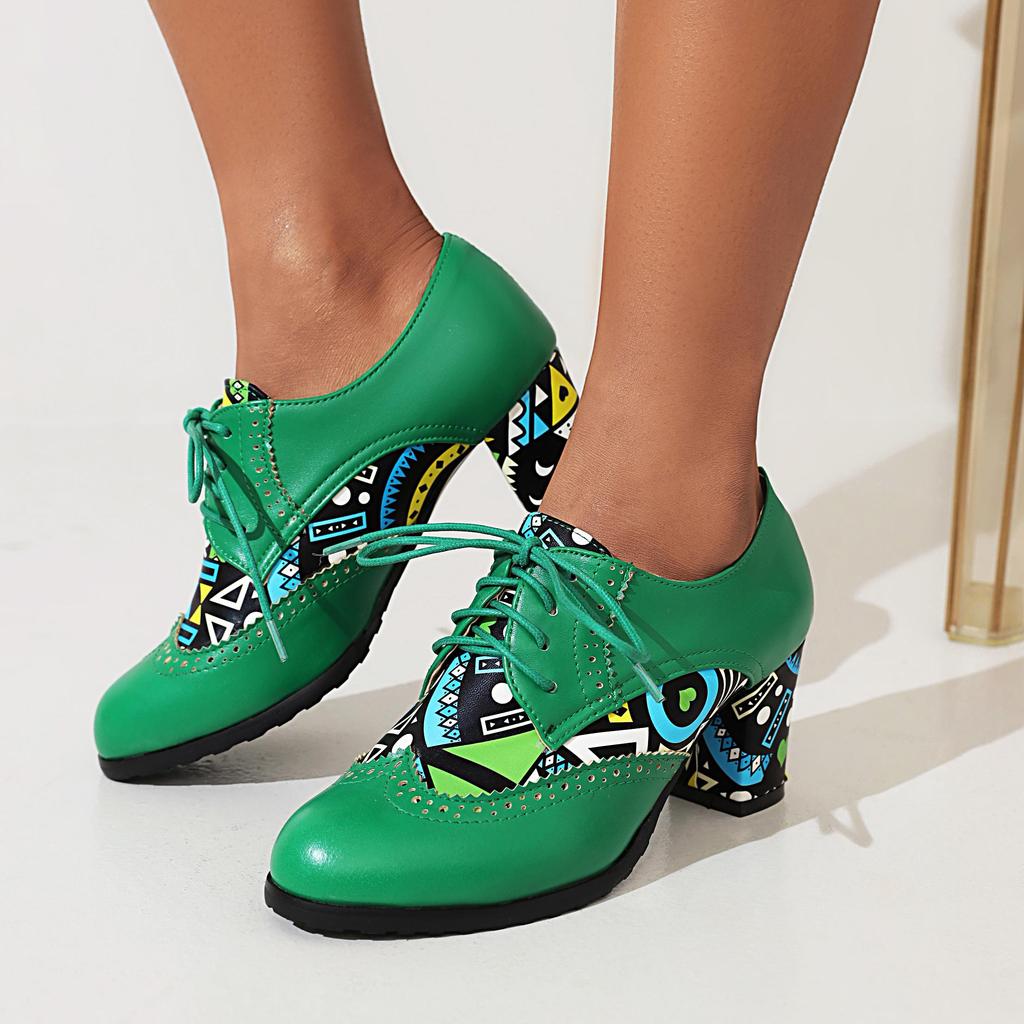 Q/Dámské samostatné boty na vysokém podpatku, módní blokování barev, tlusté podpatky, velké velikosti a nízké boty