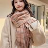 Girls Imitation Cashmere Lattice Stripe Checked Grid Wraps Korean Long Shawls Women Winter Scarves