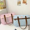 Harajuku Style Large Capacity Transparent Ita Bag Cute Polka Dot Shoulder Bag DIY Badge Display Lace Pocket Bag Commuting