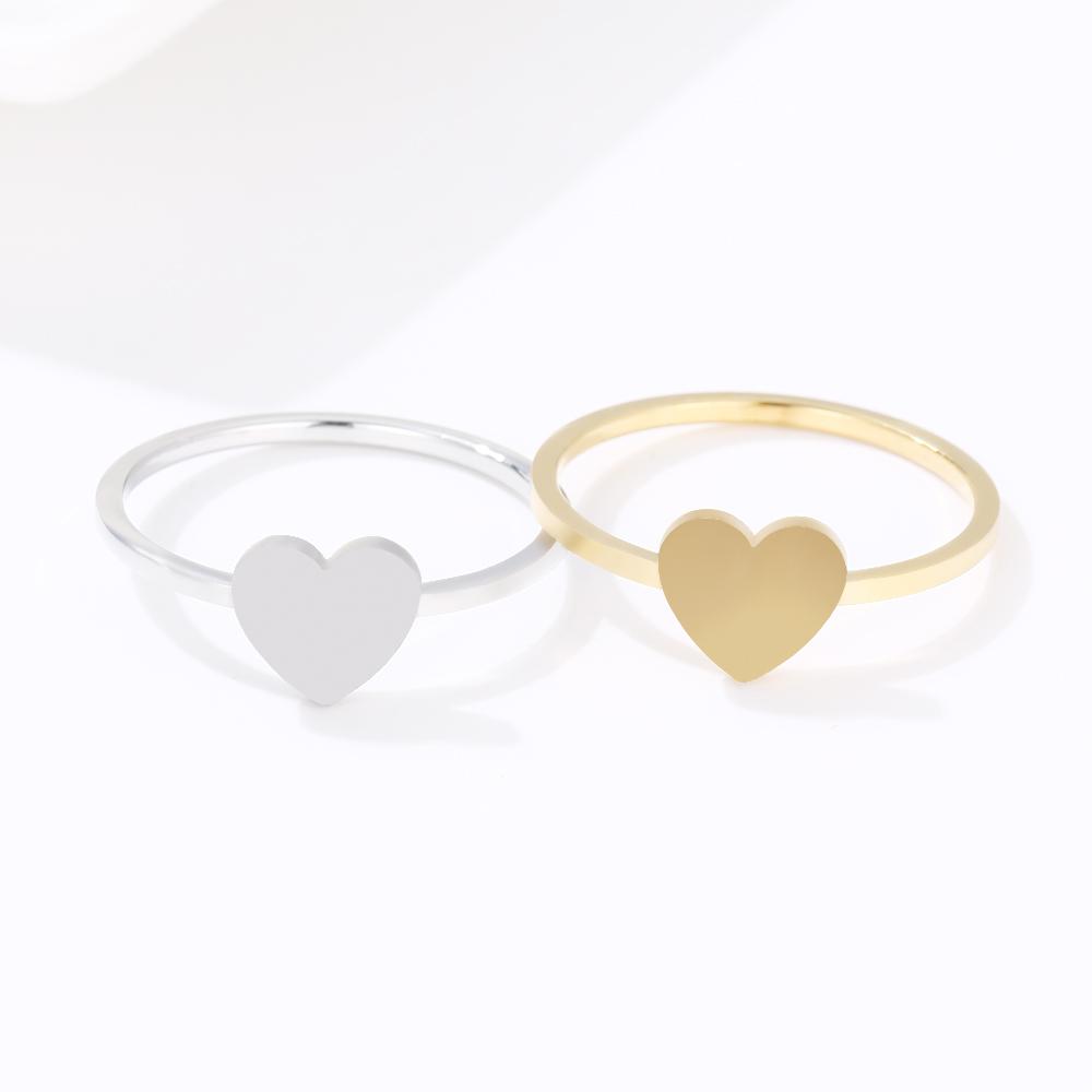 DOTIFI For Women Rings Peach Hearts Stainless Steel Gold Color Fashion Jewellery Ring Stacked R171