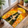 Yellow Haired Warrior with Sword Patterned carpet, non slip mat suitable for living room and bedroom sofas