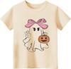 Sineeko Toddler Girls Cute Ghost Halloween Shirt for Ages 2-7 Years