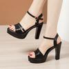 High Quality Platform Heels Women Sandals 2024Summer Shoes Trend Fashion High Heels Chunky Sandals Woman Wedding Party Shoes10cm