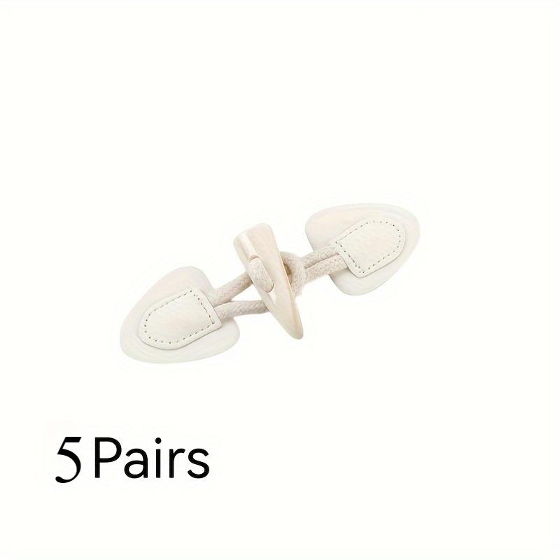 5 Pairs PU Leather Horn Buckle Toggle Button Fastener for Coat Jacket Duffle DIY Handmade Craft Sew on Clothing Sewing Decoration