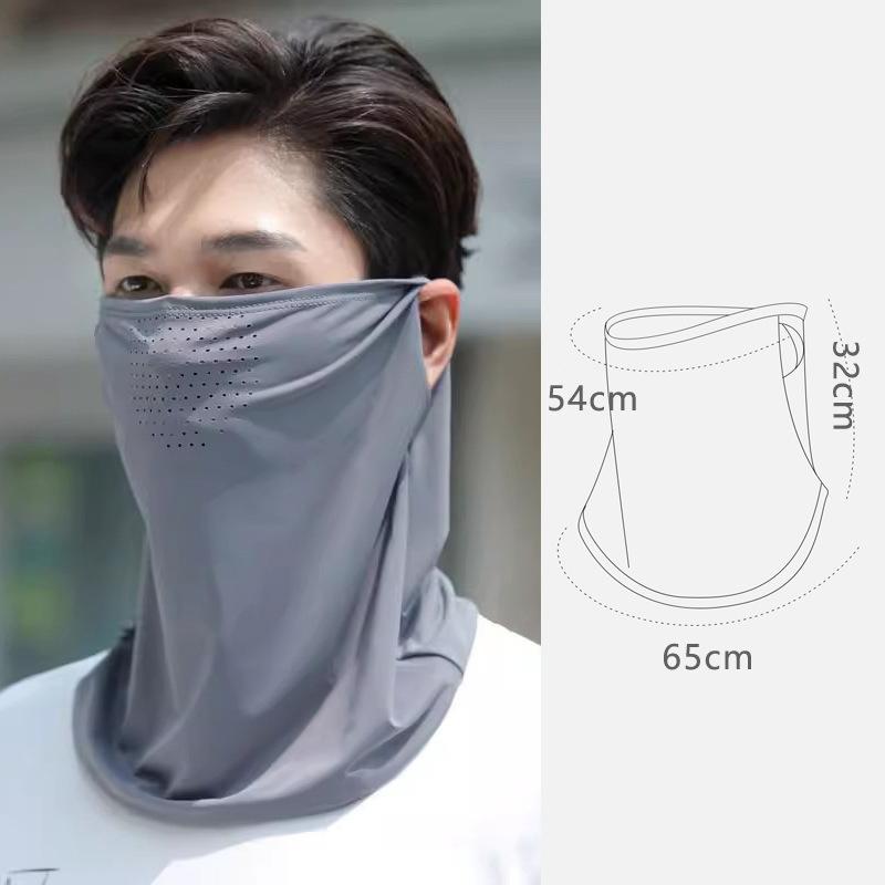 Sunscreen Face Scarf Unisex Uv Protection Outdoor Neck Wrap Cover Sports Sun Proof Bib Ice Silk Mask Face Neck Wrap Cover