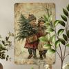 Metal Tin Sign Watercolor Christmas Tree Retro Wall Decor 20x30cm