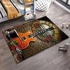 "Rock Style Carpet with Guitar, Hat, Roses, Pistol, and Clock Design" Suitable for use as an anti-slip for living room bedroom sofas