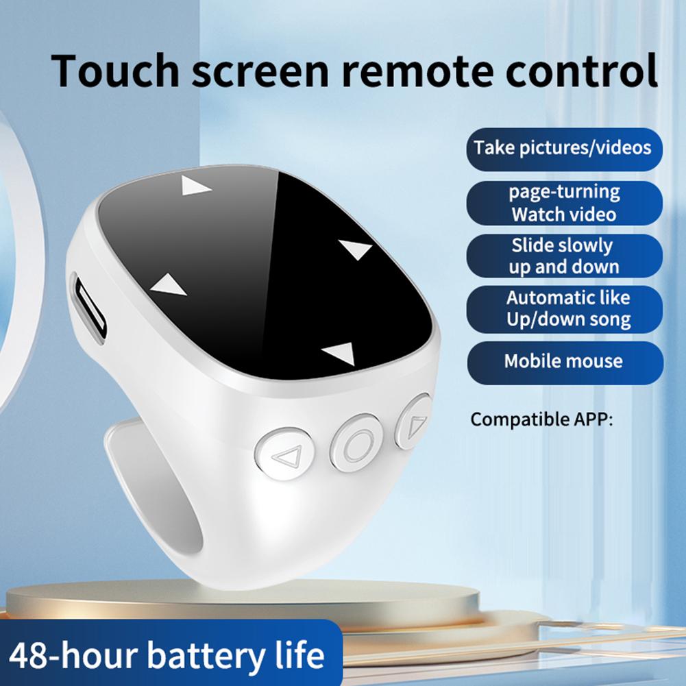 For TikTok Scrolling Ring Bluetooth-Compatible5.3 Fingertip Wireless Remote Control Page Turner Scroller for Android iOS