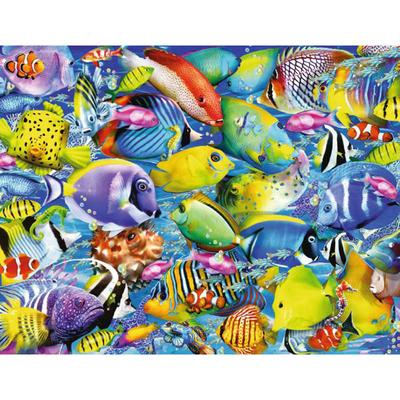 Pittura diamante 5D fai da te, pesce colorato, ricamo a mosaico, punto croce, decorazione con strass.