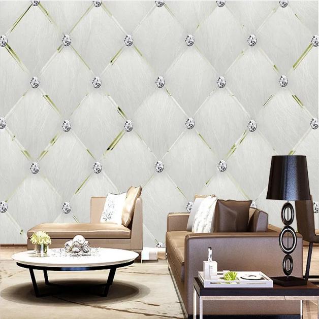 3D Mural Wallpaper European Style Simple Diamond Fresco Living Room TV Sofa Bedroom Luxury Home Decor Wallpaper